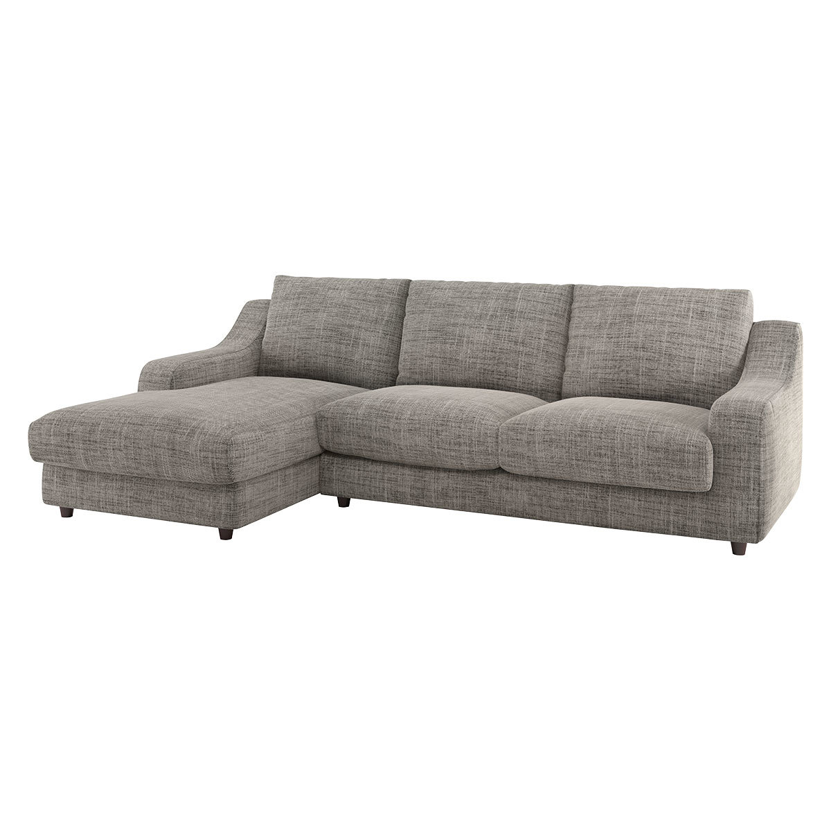 Slope Black And White Italian Woven FaBric Left-Arm Chaise Sofa, Black And White – image 3