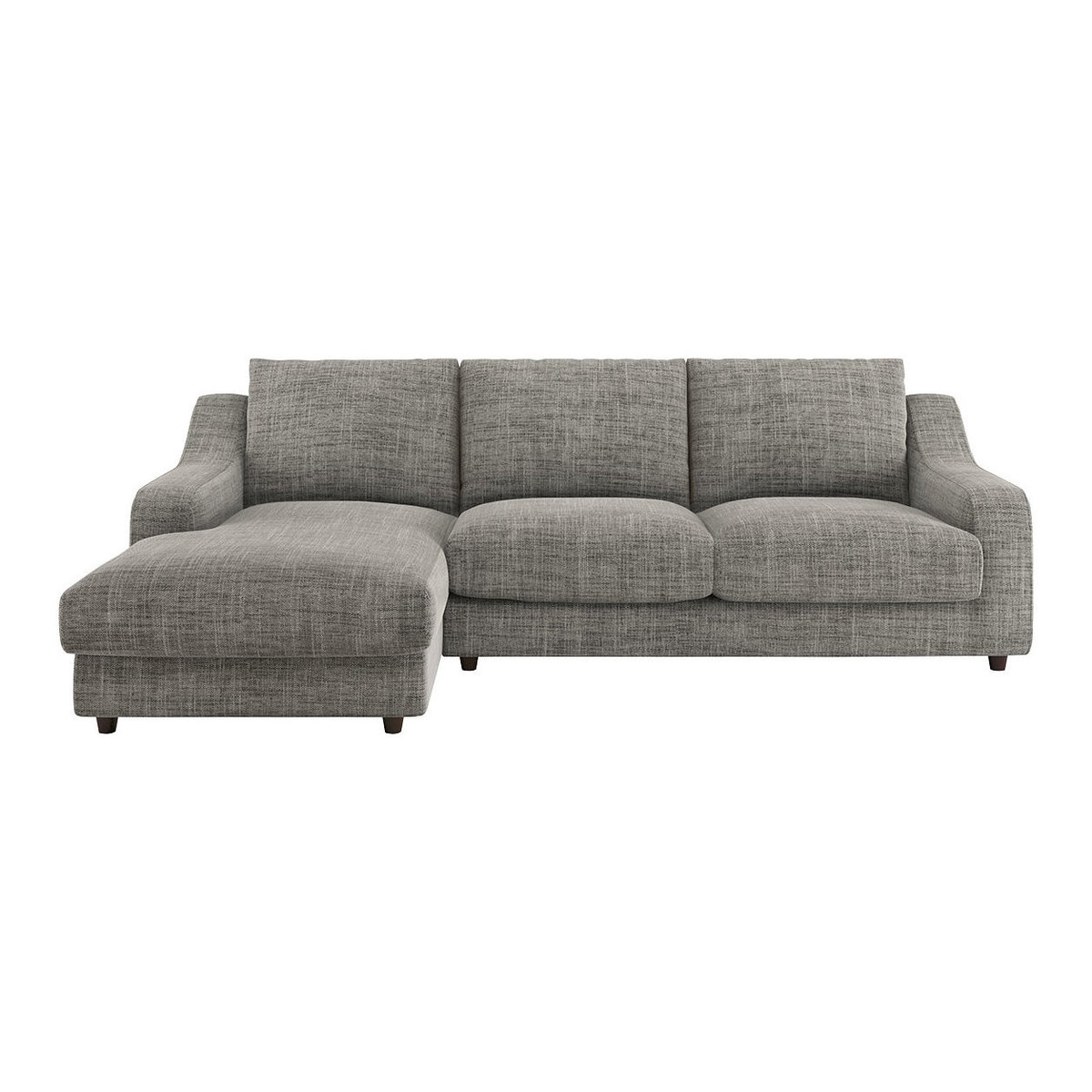 Slope Black And White Italian Woven FaBric Left-Arm Chaise Sofa, Black And White – image 1