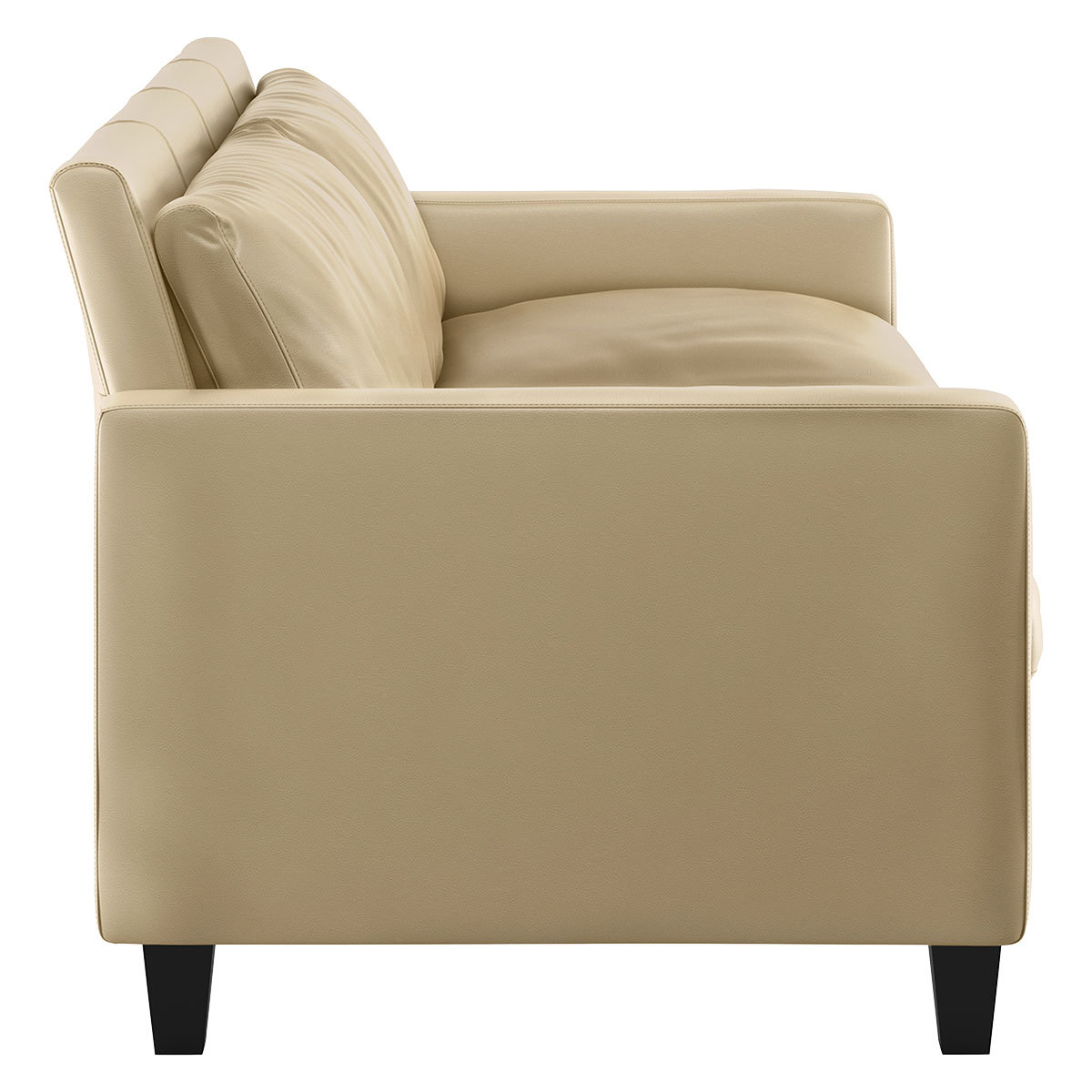 Chester Stone Leather 2 Seater Sofa, Dark Feet, Stone – image 3