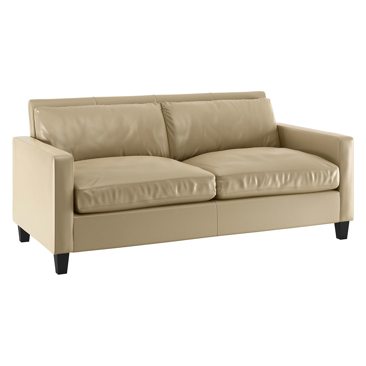 Chester Stone Leather 2 Seater Sofa, Dark Feet, Stone – image 4