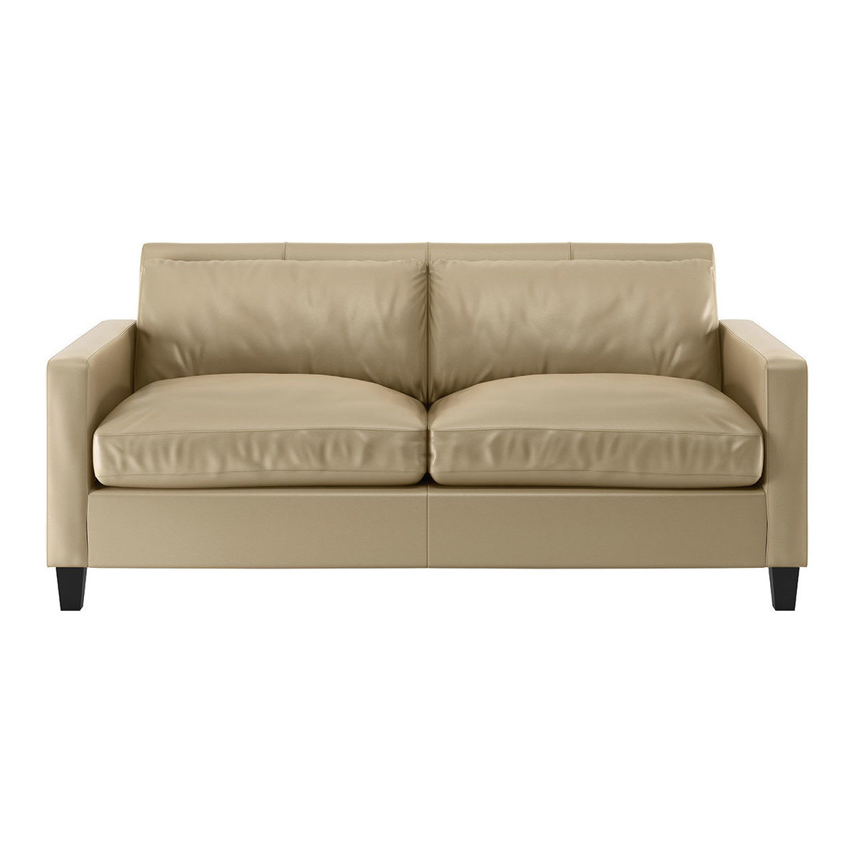 Chester Stone Leather 2 Seater Sofa, Dark Feet, Stone – image 1