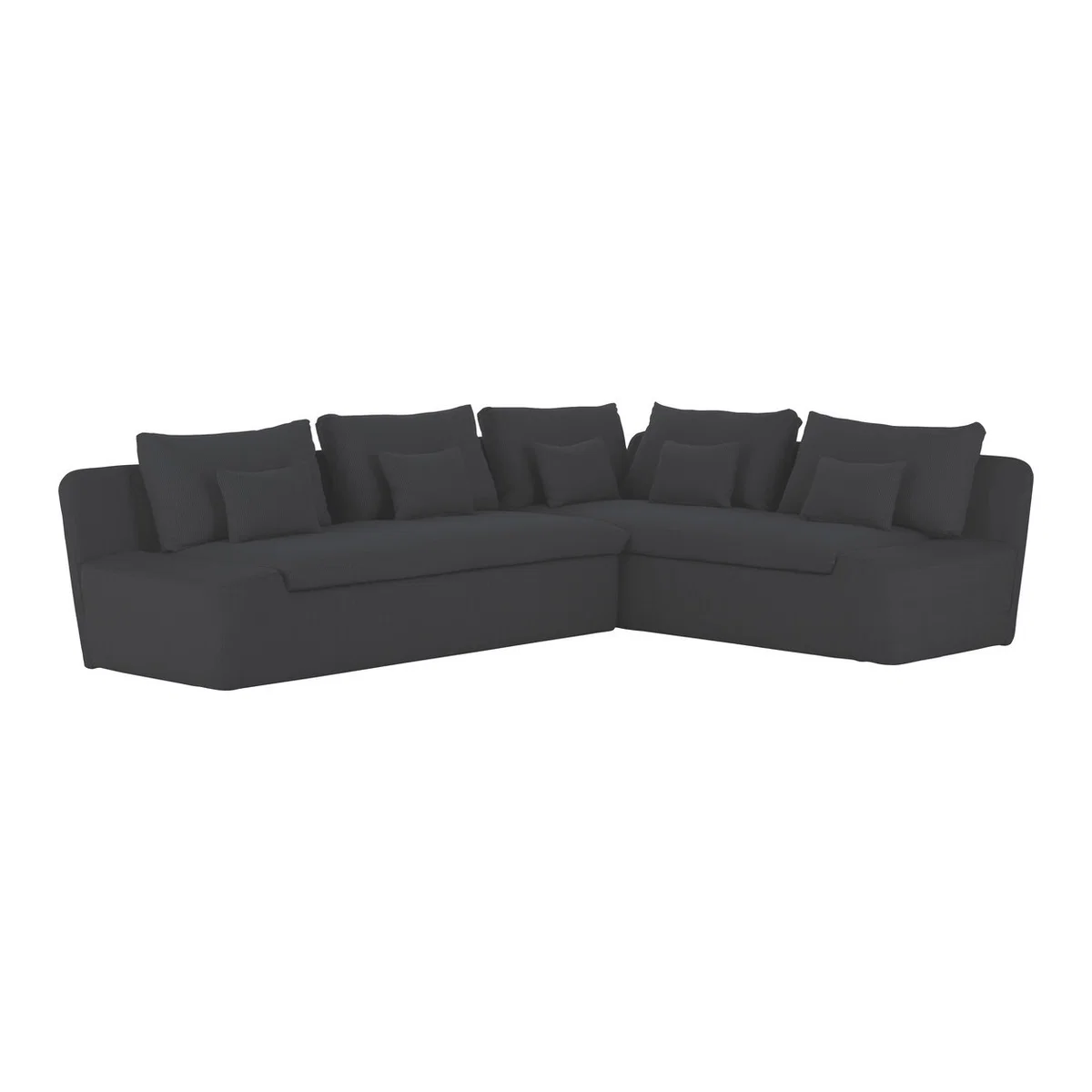Kasha Charcoal Grey Textured FaBric Left-Arm Corner Sofa, Charcoal – image 1