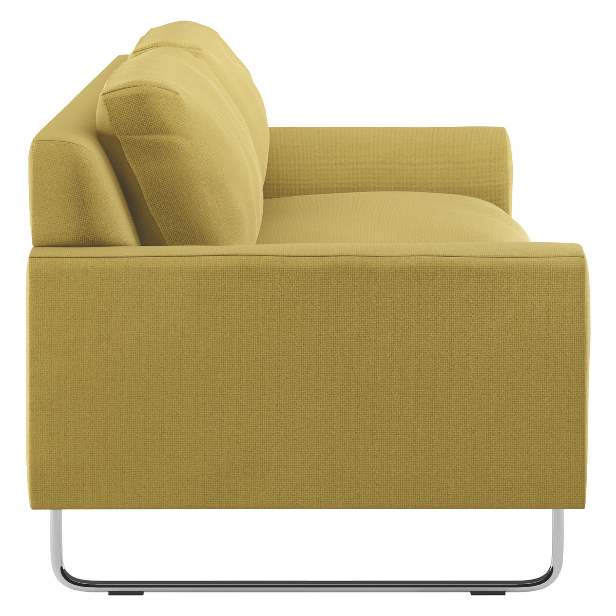 Lyle Yellow Textured FaBric 2 Seater Sofa, Yellow – image 3