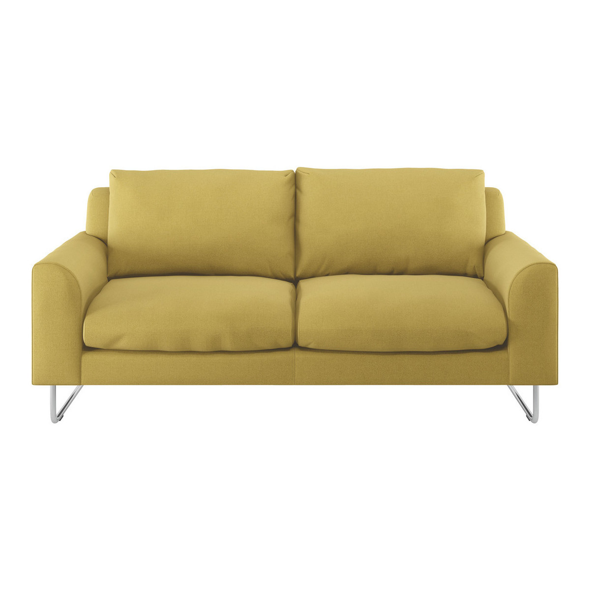 Lyle Yellow Textured FaBric 2 Seater Sofa, Yellow – image 1