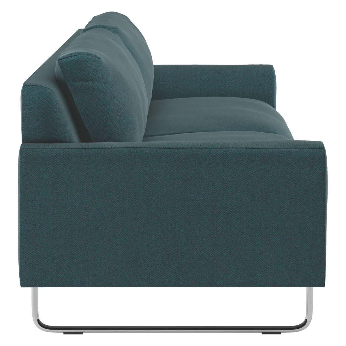 Lyle Teal Green Herringbone Wool Mix FaBric 3 Seater Sofa, Green – image 3