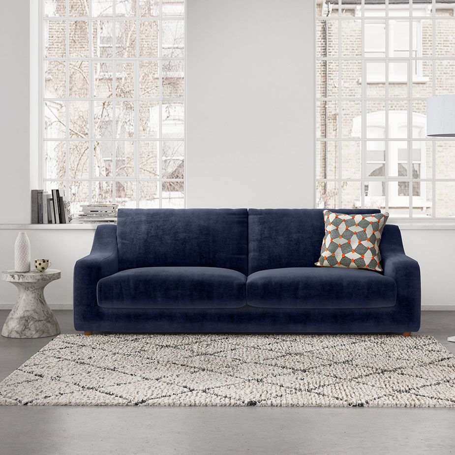 Slope Black And White Italian Woven 3 Seat Sofa, Black And White – image 8