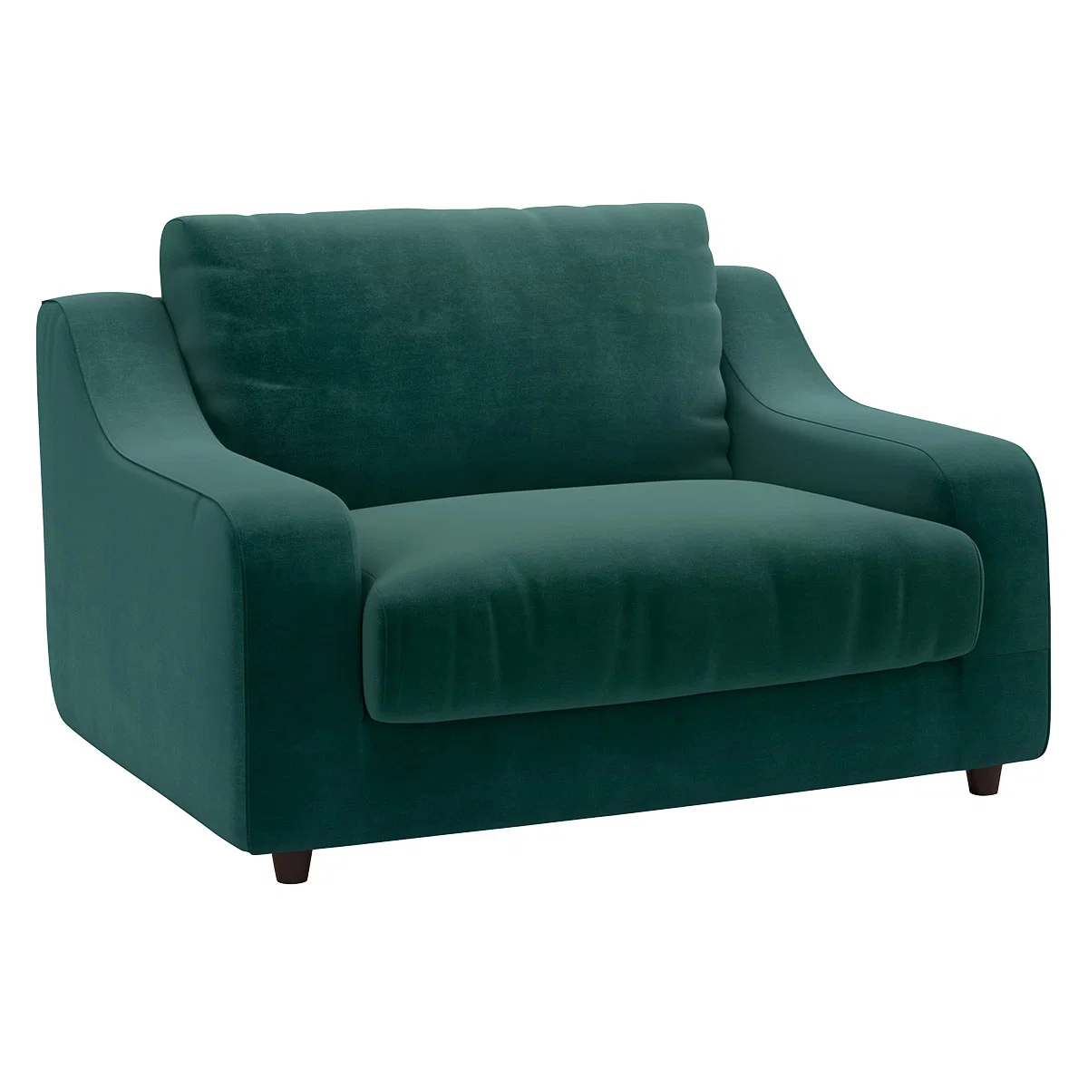 Slope Emerald Green Velvet Loveseat Sofa, Green – image 3