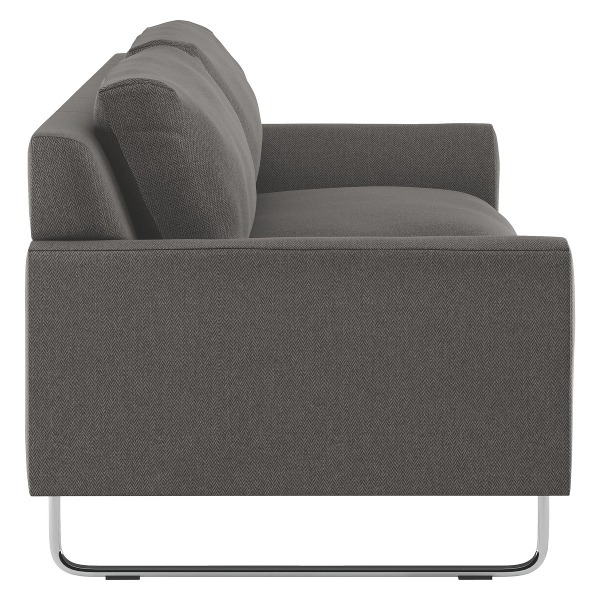 Lyle Charcoal Grey Herringbone Wool Mix 2 Seater Sofa, Charcoal – image 3