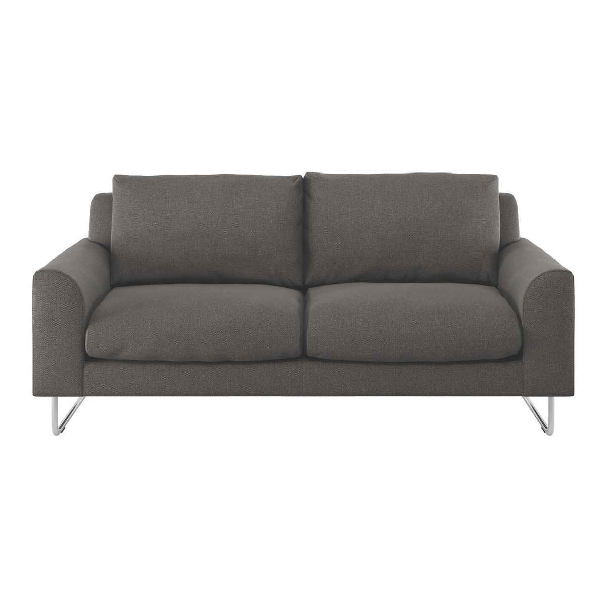 Lyle Charcoal Grey Herringbone Wool Mix 2 Seater Sofa, Charcoal – image 1