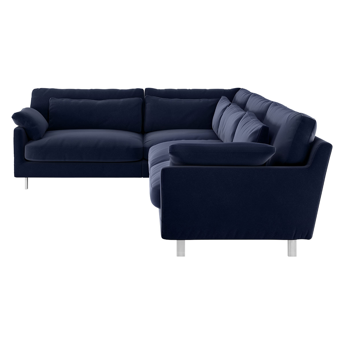 Cuscino Navy Blue Velvet Right-Arm Corner Sofa, Dark Blue – image 4