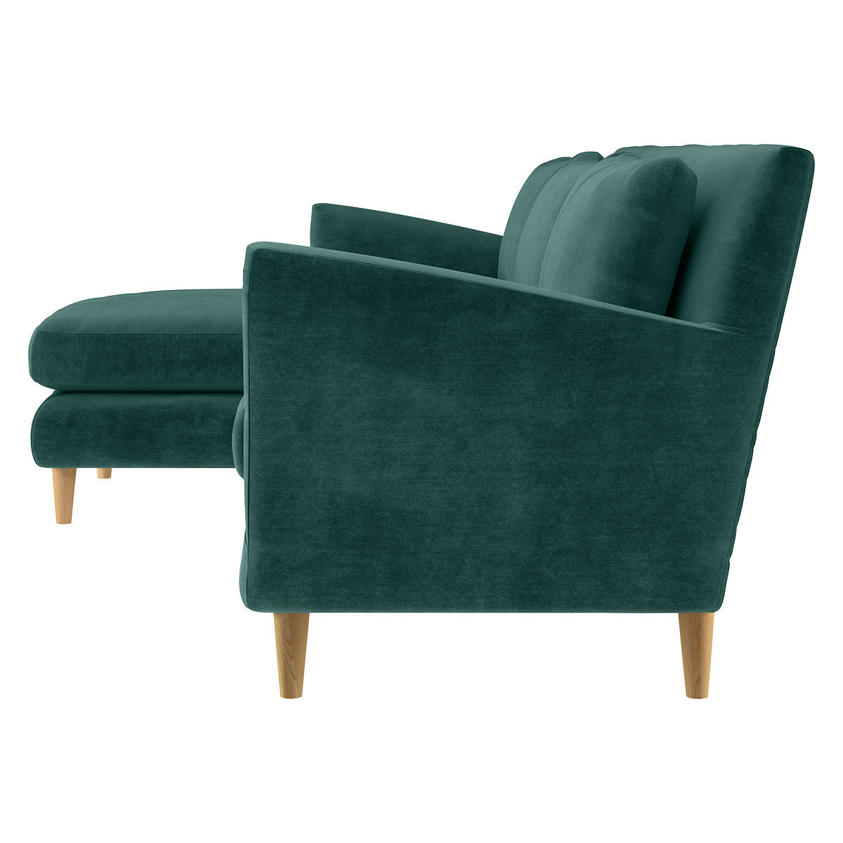Keele Emerald Green Blue Velvet Left -Arm Chaise Sofa, Green – image 4