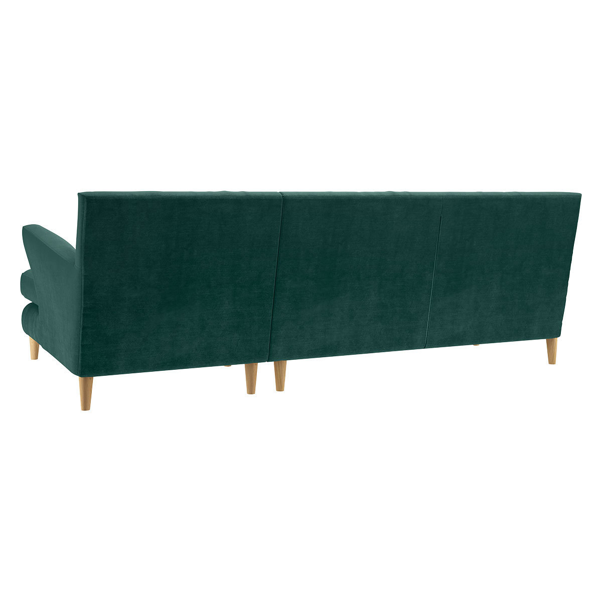 Keele Emerald Green Blue Velvet Left -Arm Chaise Sofa, Green – image 5