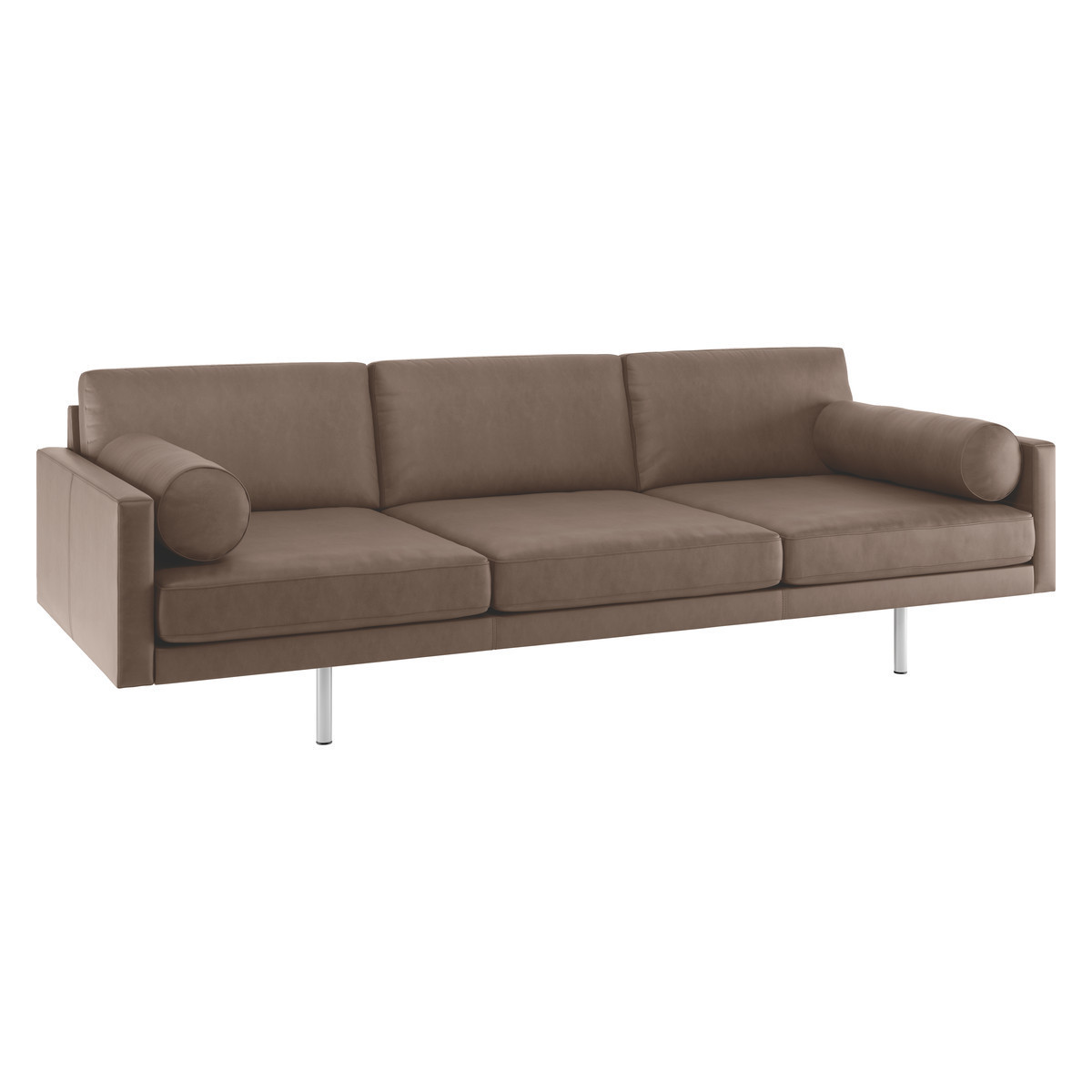 Spencer Light Brown Luxury Leather 4 Seater Sofa, Metal Legs, Light Brown – image 3