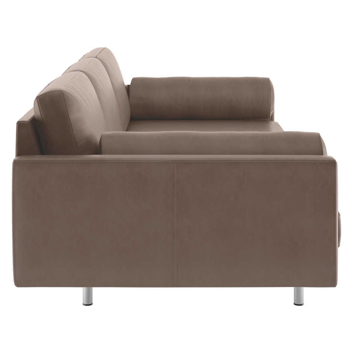 Spencer Light Brown Luxury Leather 4 Seater Sofa, Metal Legs, Light Brown – image 4