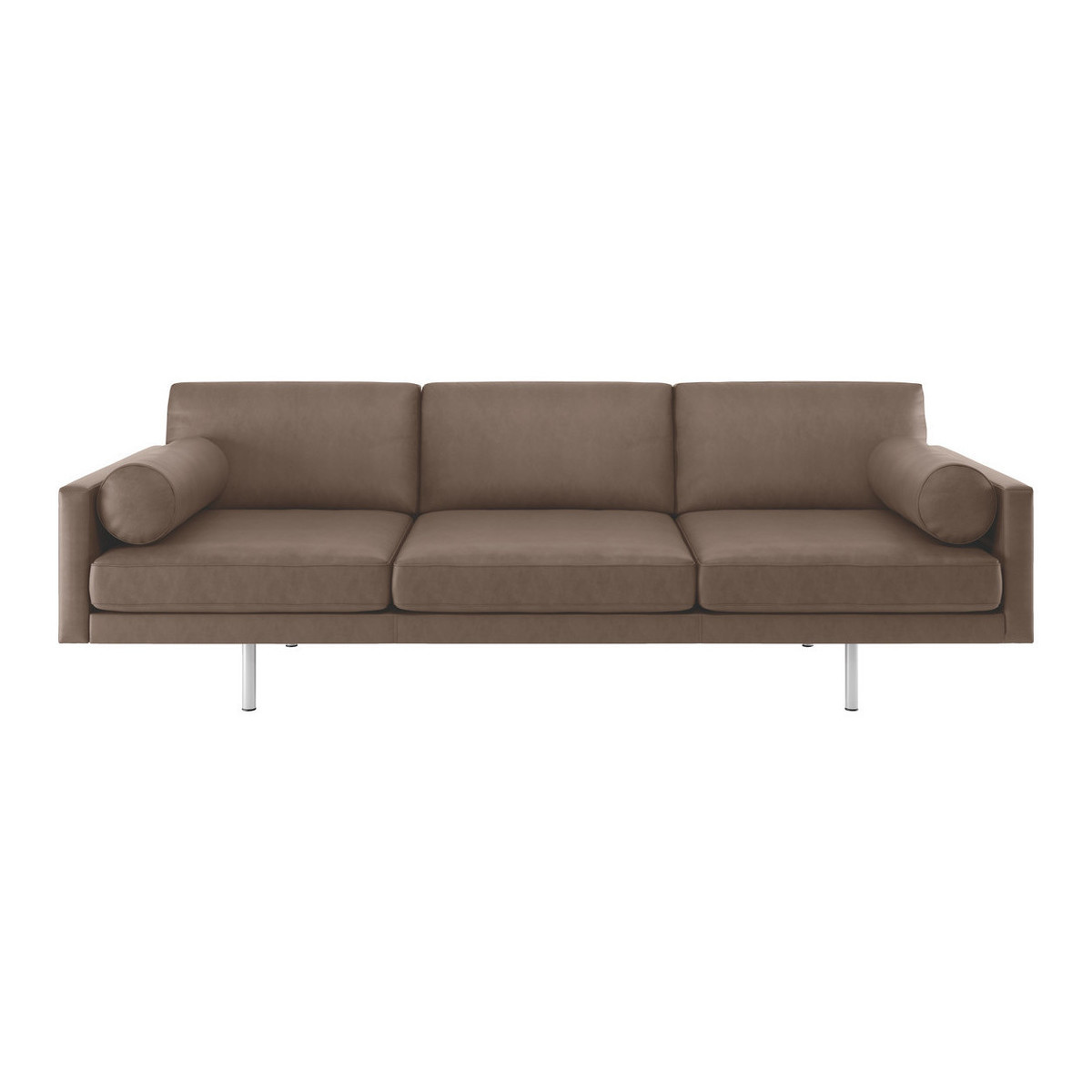 Spencer Light Brown Luxury Leather 4 Seater Sofa, Metal Legs, Light Brown – image 1