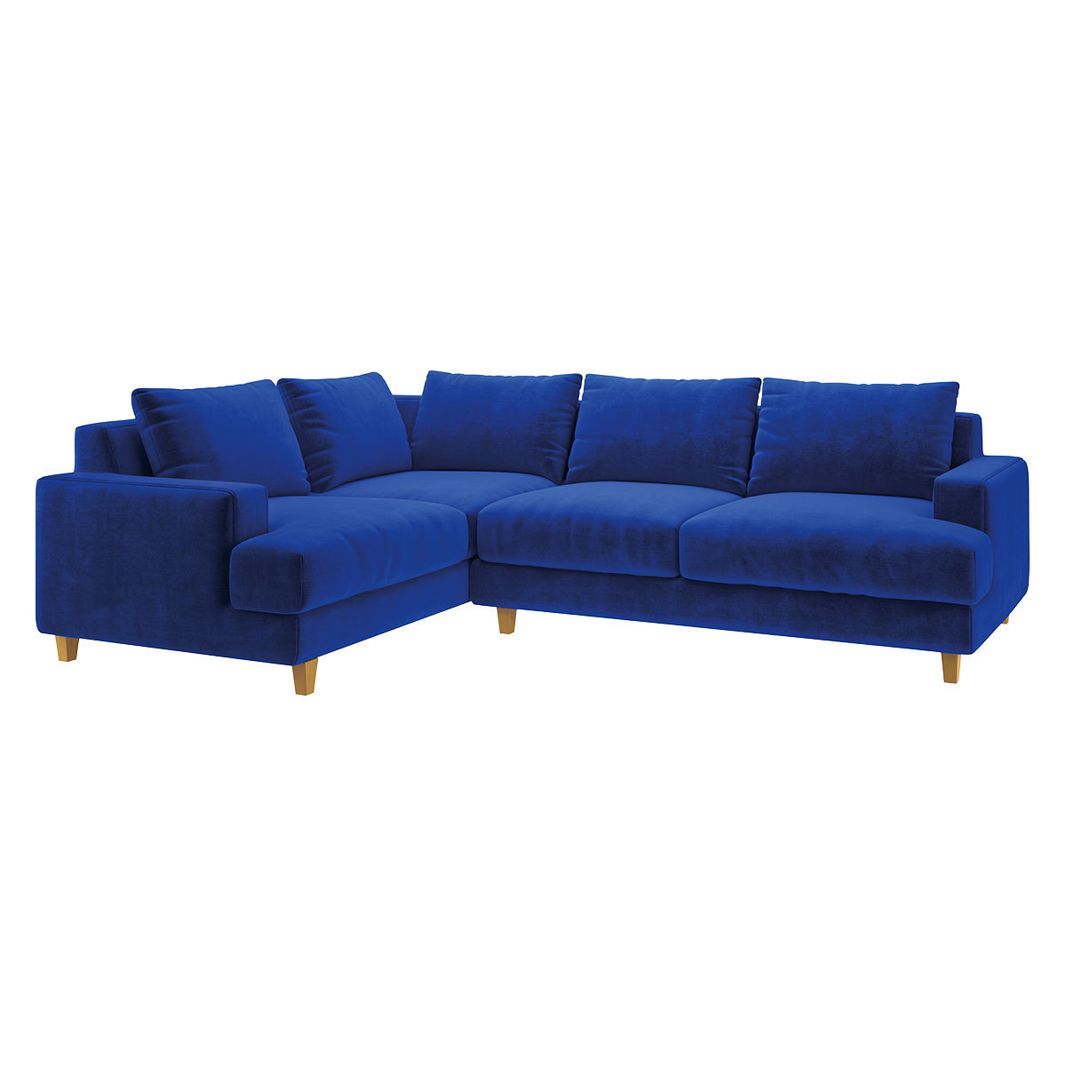 Wiltons Cobalt Blue Velvet Right Hand Corner Sofa, Blue – image 3