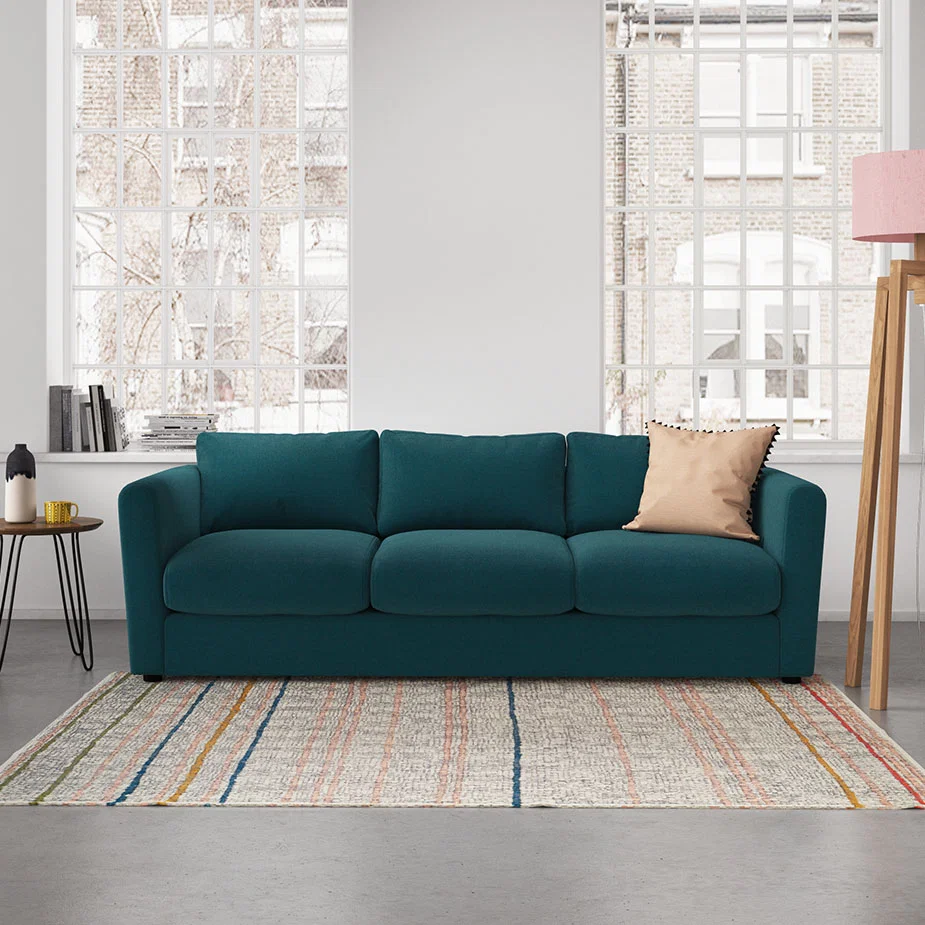 Joshua Navy Blue Wool Tweed 4 Seat Sofa, Navy – image 8