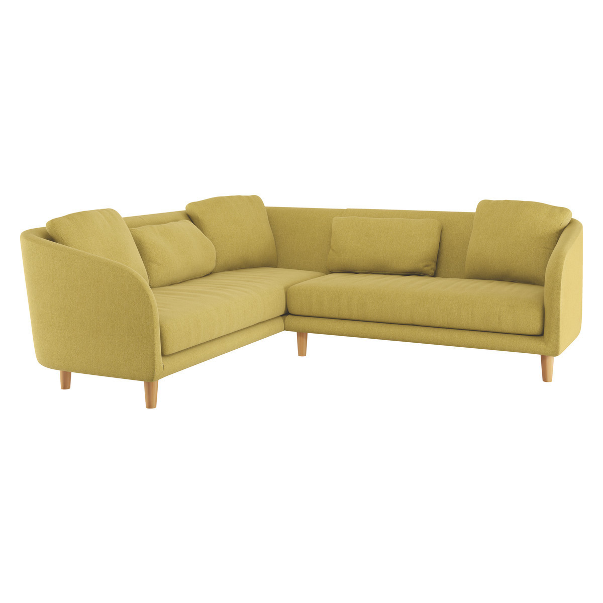 Colby Saffron Yellow FaBric Right Arm Corner Sofa, Saffron Yellow – image 3