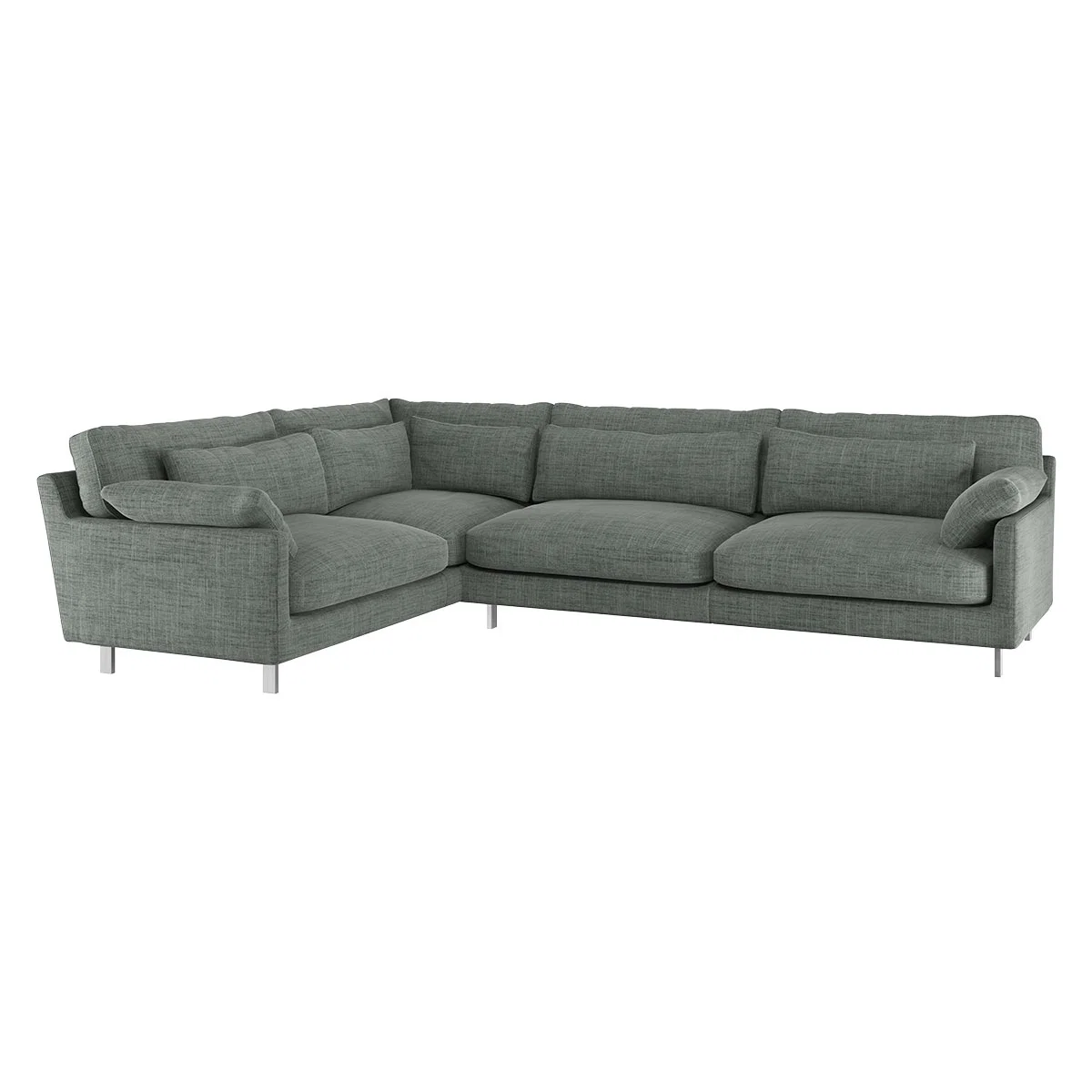 Cuscino Grey Italian Woven Right-Arm Corner Sofa, Grey – image 3