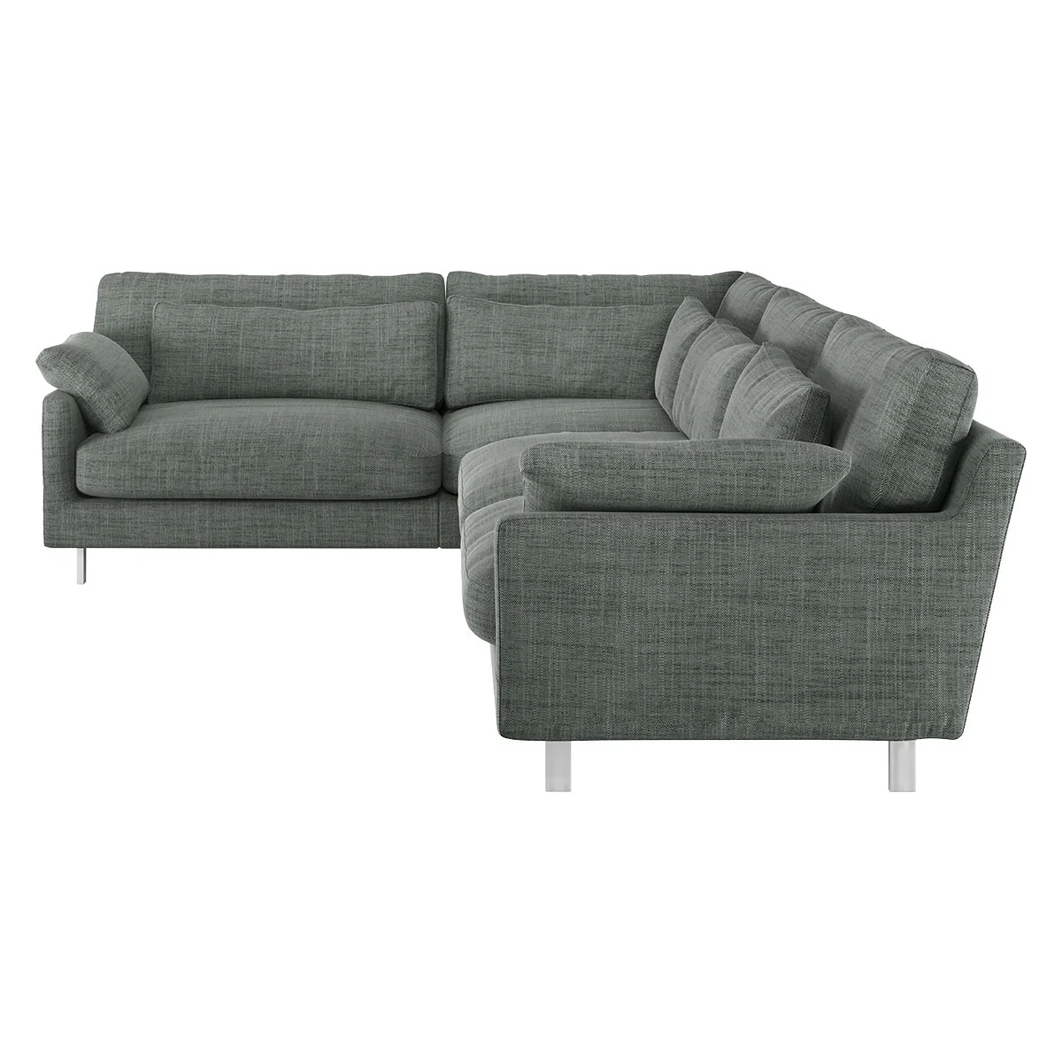 Cuscino Grey Italian Woven Right-Arm Corner Sofa, Grey – image 4