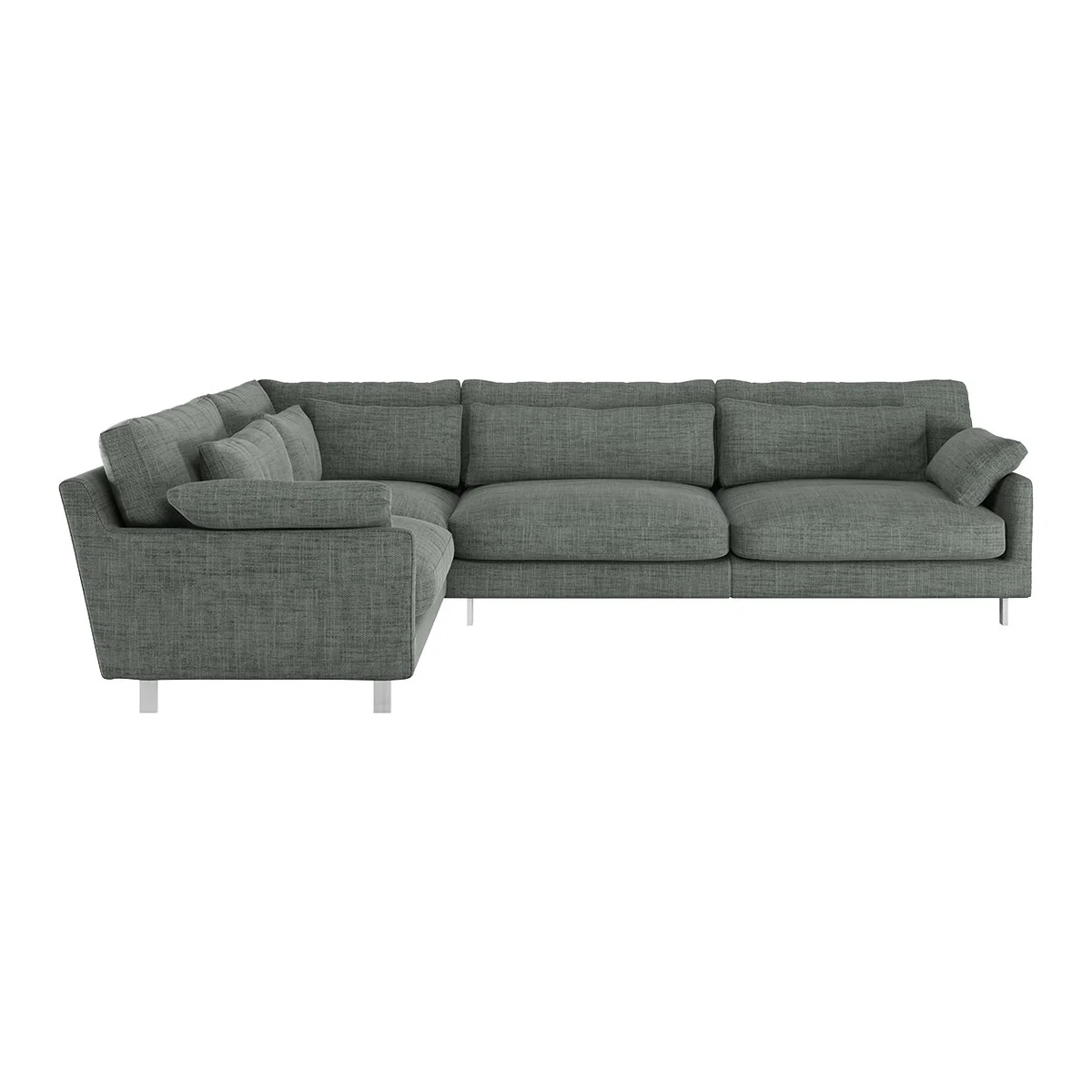 Cuscino Grey Italian Woven Right-Arm Corner Sofa, Grey – image 1