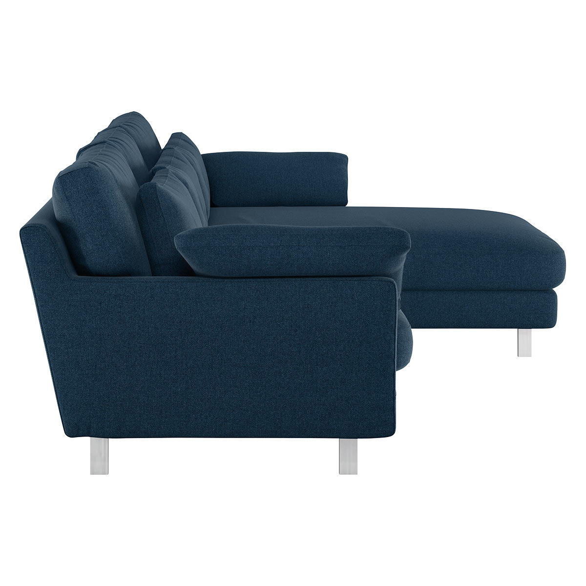 Cuscino Navy Blue Wool Tweed Right-Arm Chaise Sofa, Navy – image 4