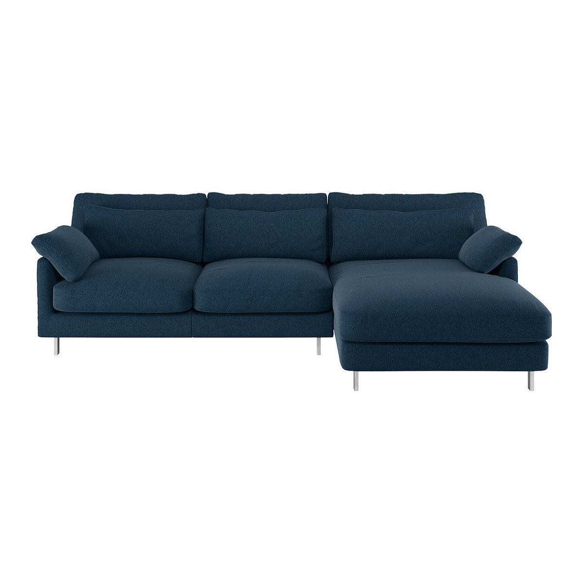 Cuscino Navy Blue Wool Tweed Right-Arm Chaise Sofa, Navy – image 1