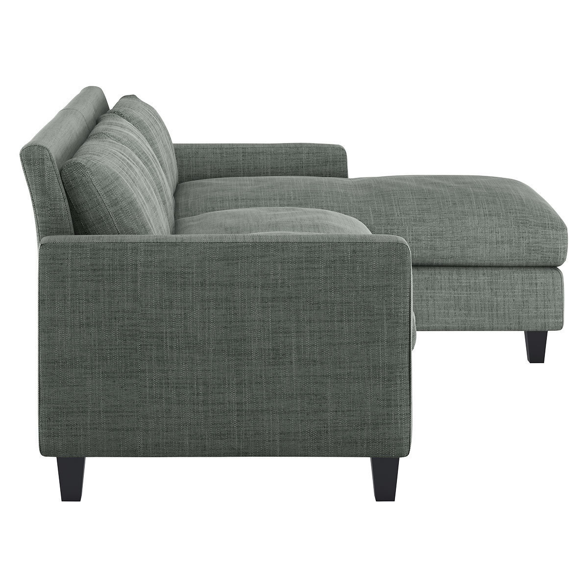 Chester Grey Italian Woven 3 Seater Chaise Sofa, Grey – image 3