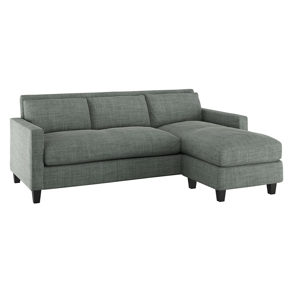 Chester Grey Italian Woven 3 Seater Chaise Sofa, Grey – image 4