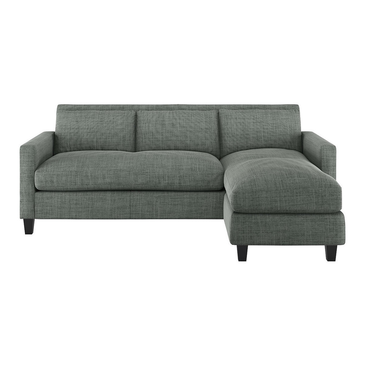 Chester Grey Italian Woven 3 Seater Chaise Sofa, Grey – image 1