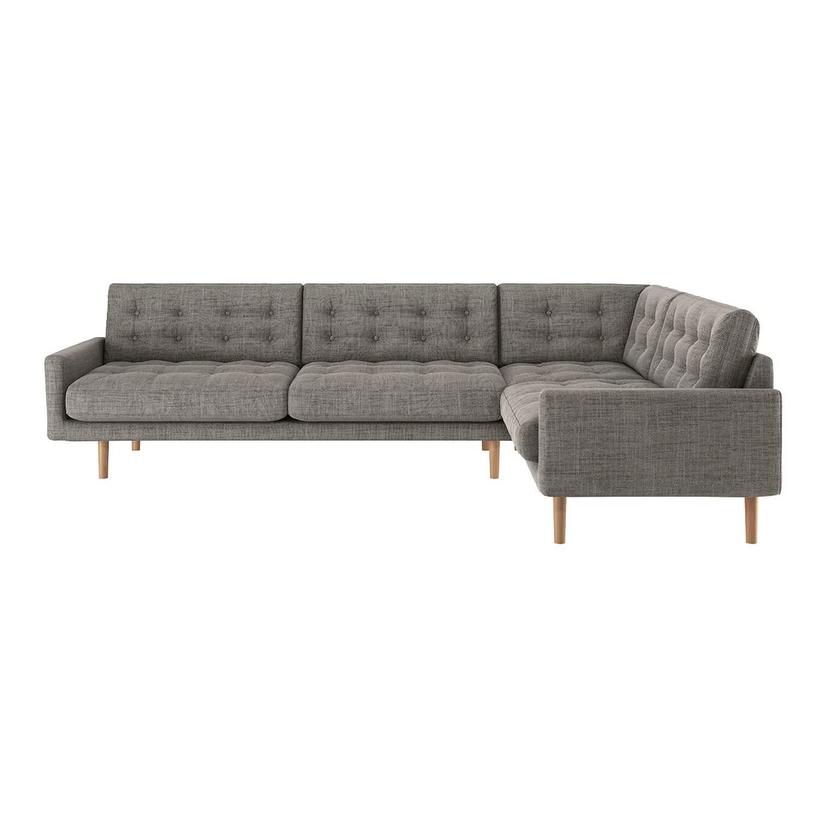 Fenner Black & White Woven Left-Hand 4 Seat Corner Sofa, Black And White – image 1