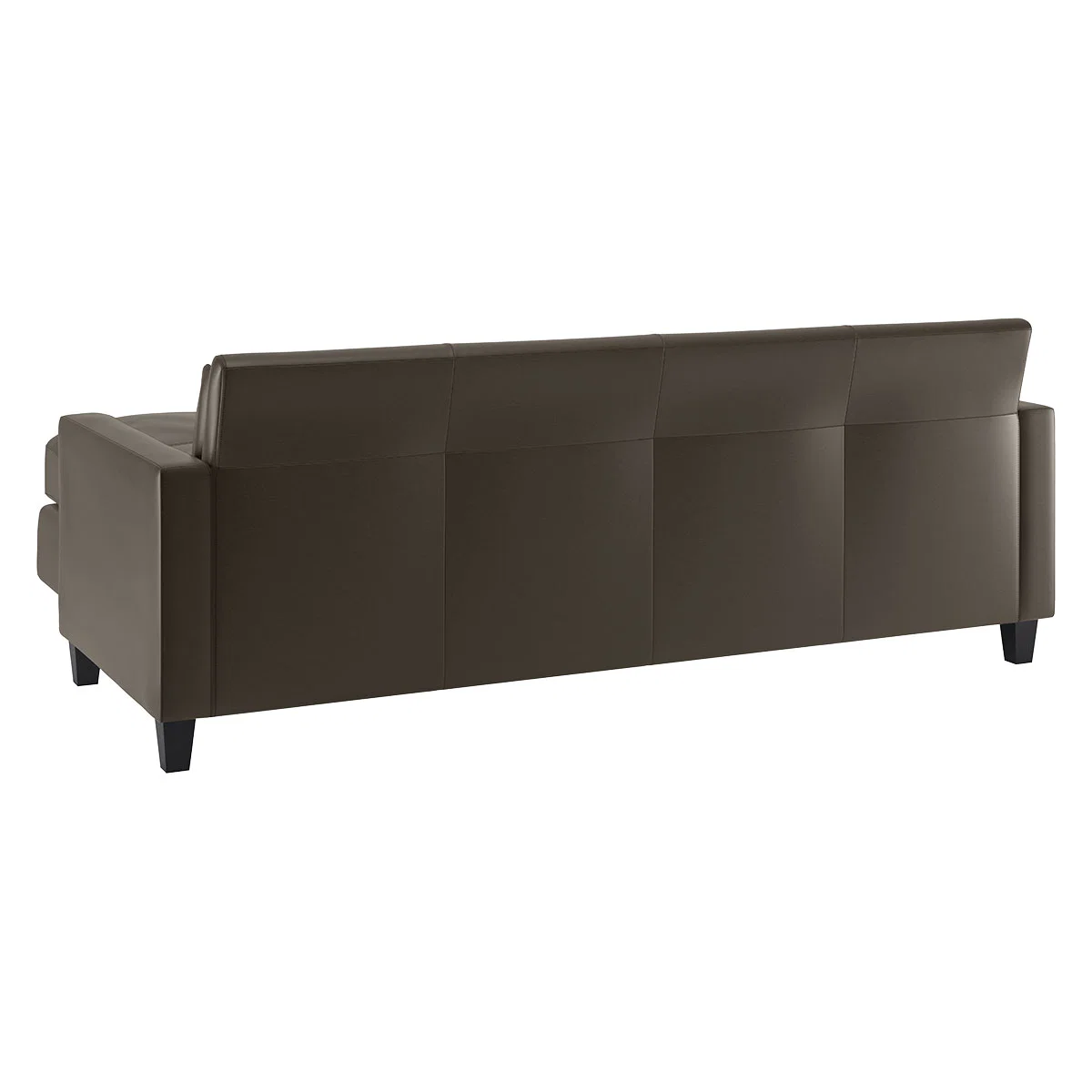 Chester Grey Leather 3 Seater Chaise Sofa, Dark Stained Feet, Grey – image 5