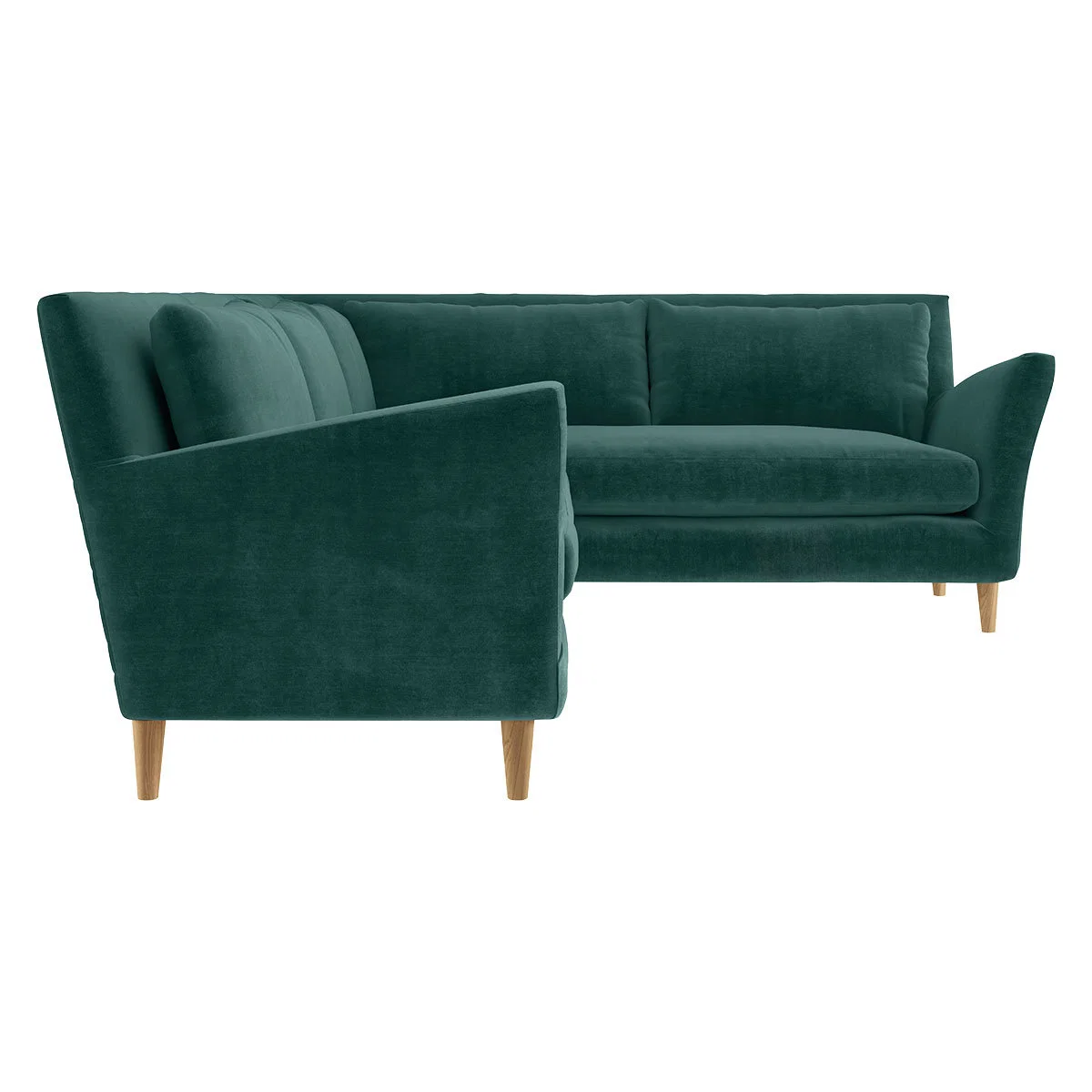 Keele Emerald Green Velvet Left -Arm Corner Sofa, Green – image 4