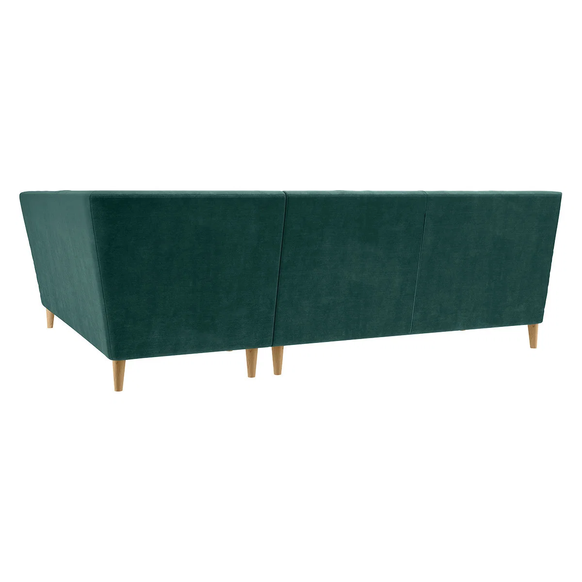 Keele Emerald Green Velvet Left -Arm Corner Sofa, Green – image 5