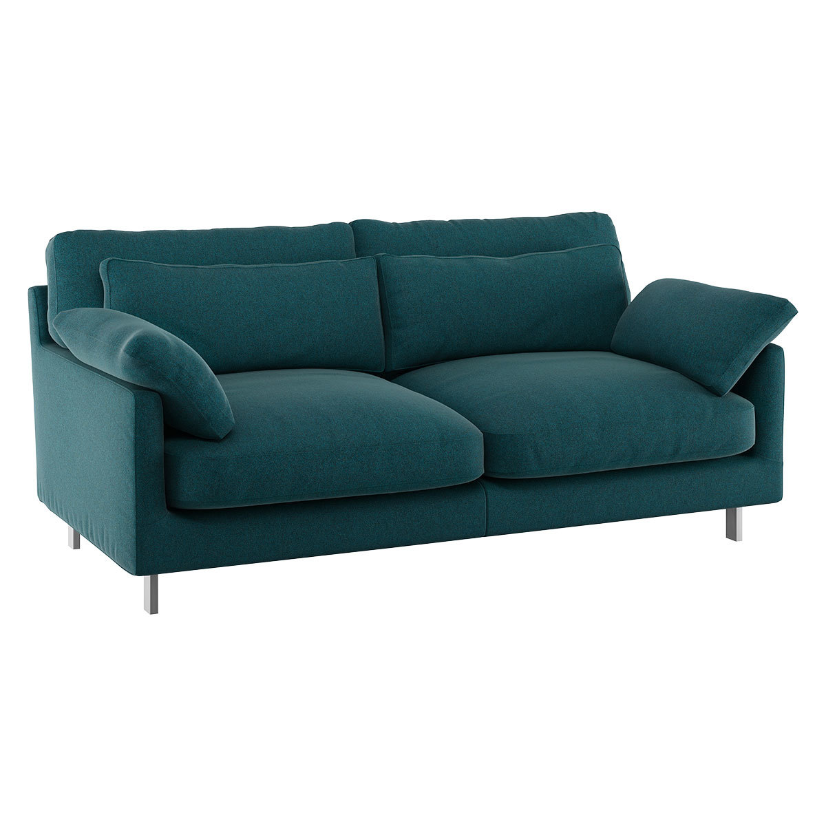Cuscino Teal Green Tweed Wool Mix 2 Seater Sofa, Green – image 3