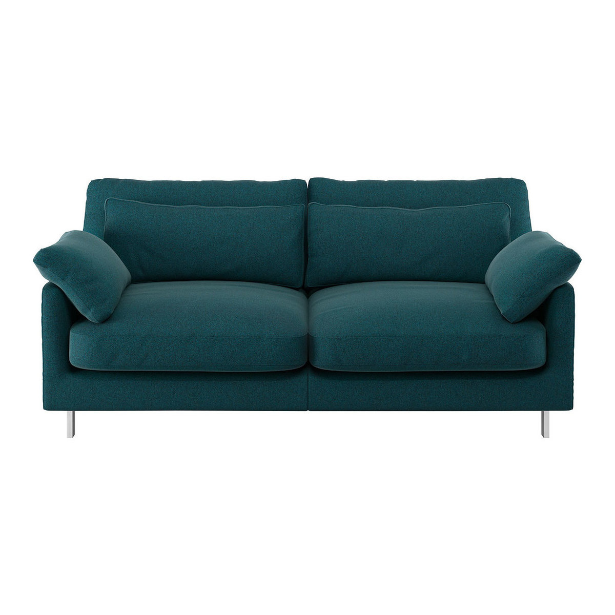 Cuscino Teal Green Tweed Wool Mix 2 Seater Sofa, Green – image 1