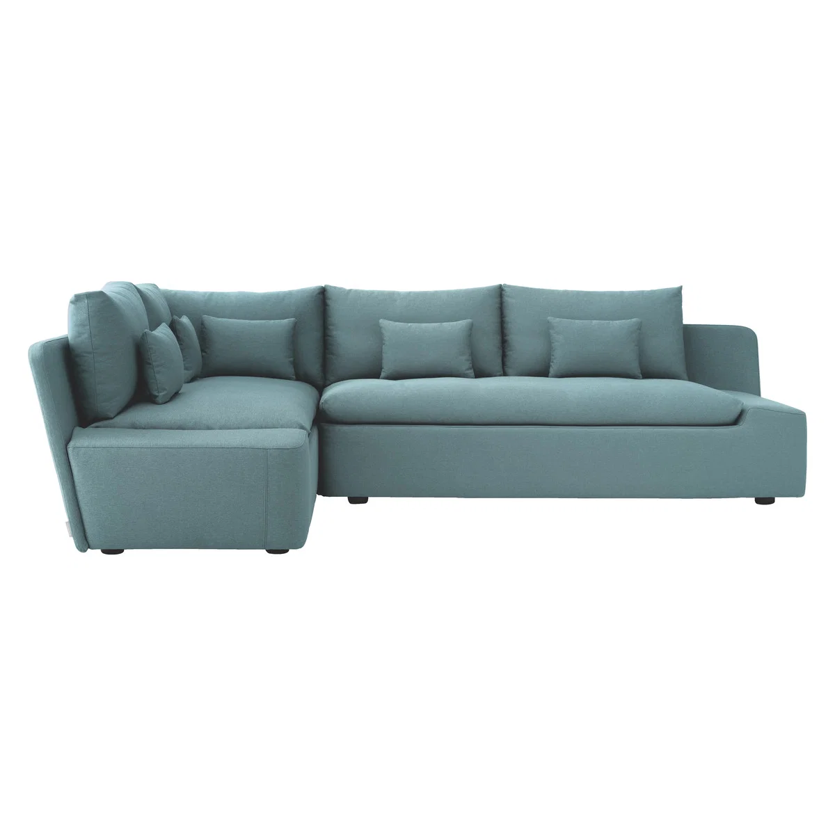 Kasha Teal Blue FaBric Right-Arm Corner Sofa, Blue – image 3
