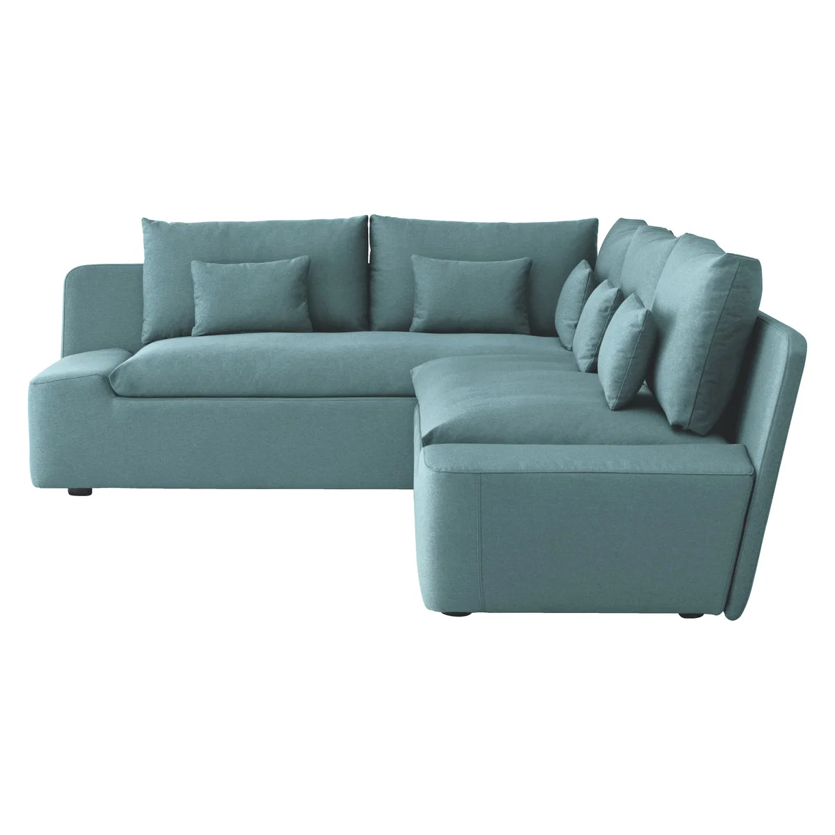 Kasha Teal Blue FaBric Right-Arm Corner Sofa, Blue – image 4