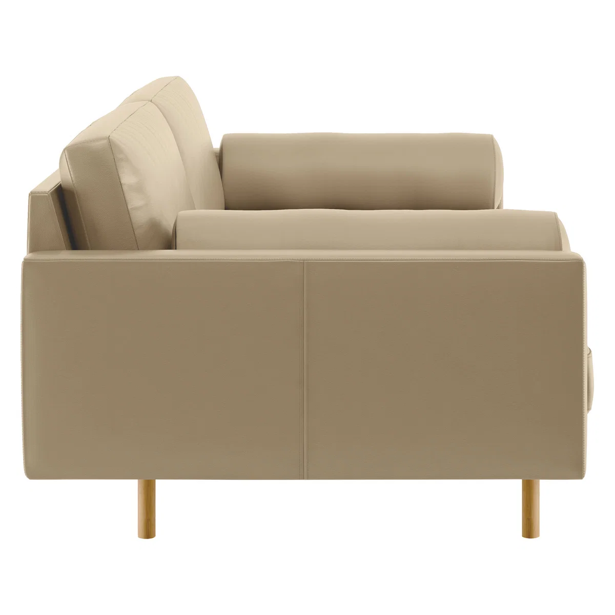 Spencer Stone Leather 3 Seater Sofa, Oak Legs, Stone – image 4