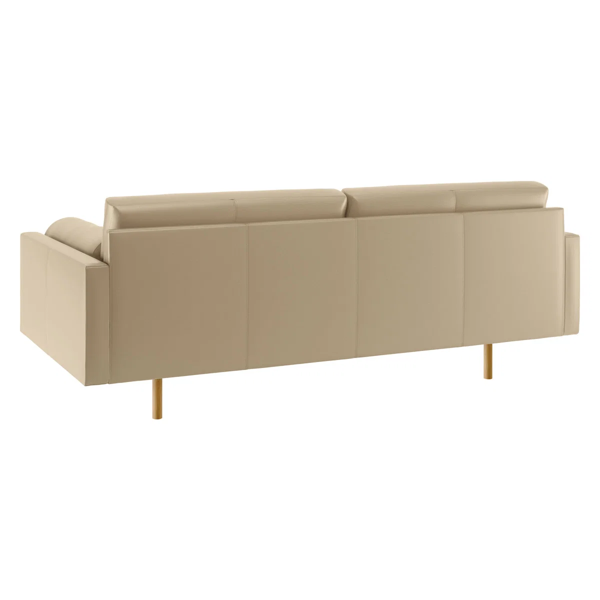 Spencer Stone Leather 3 Seater Sofa, Oak Legs, Stone – image 5
