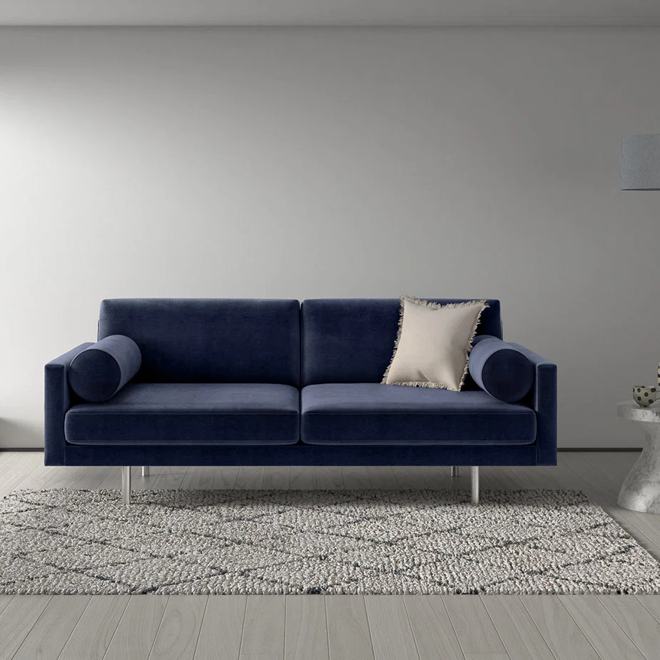 Spencer Stone Leather 3 Seater Sofa, Oak Legs, Stone – image 8