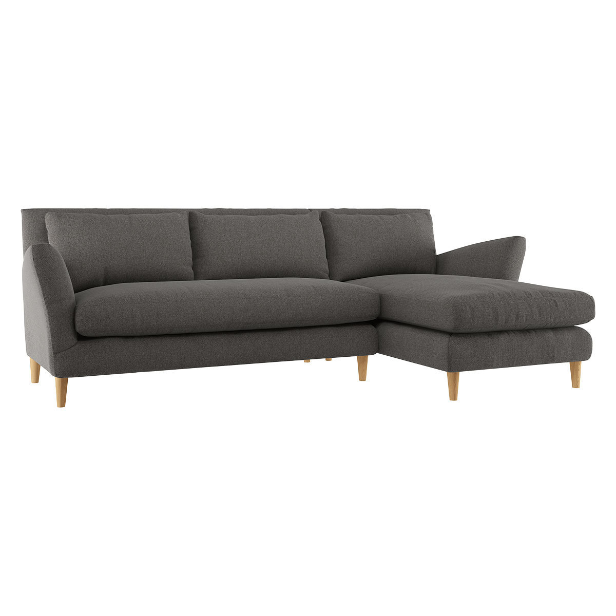 Keele Charcoal Grey Wool Right -Arm Chaise Sofa, Charcoal – image 3
