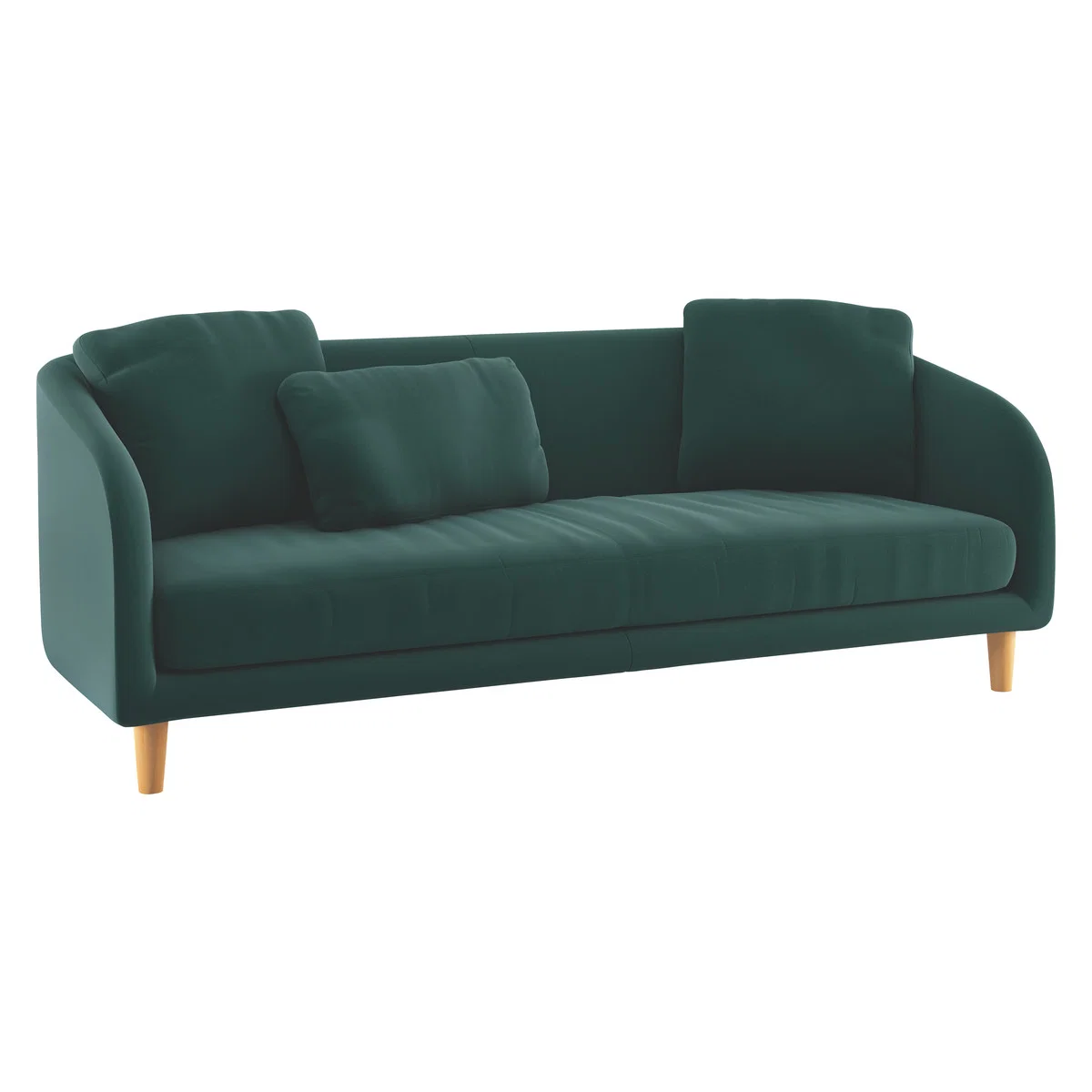Colby Emerald Green Velvet 3 Seater Sofa, Green – image 3