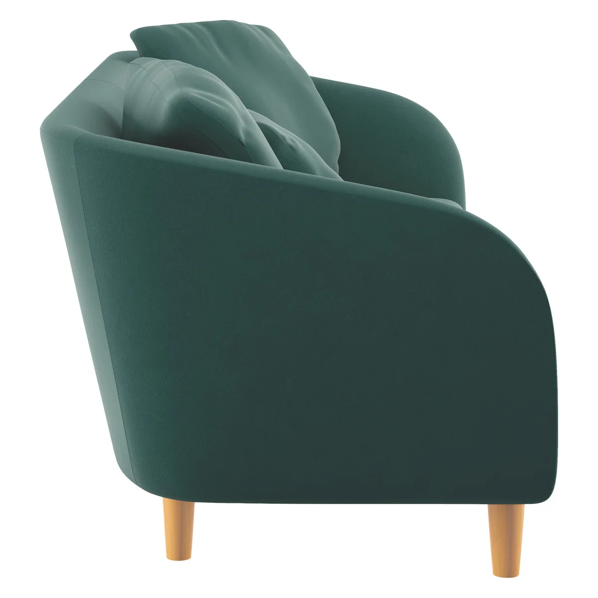 Colby Emerald Green Velvet 3 Seater Sofa, Green – image 4