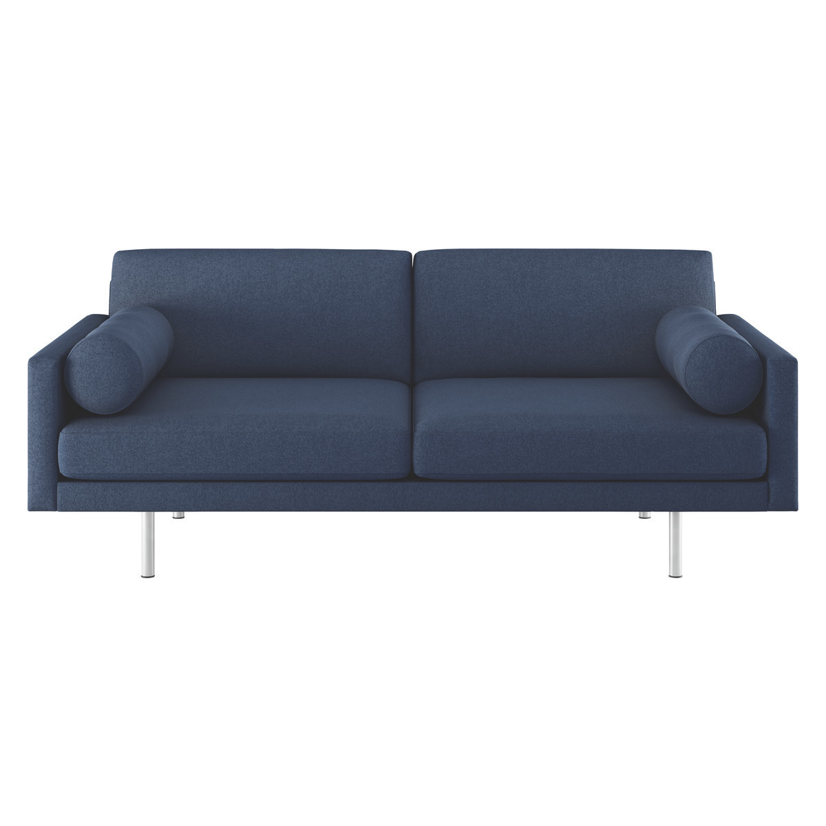 Spencer Blue Wool 3 Seater Sofa, Metal Legs, Blue – image 3