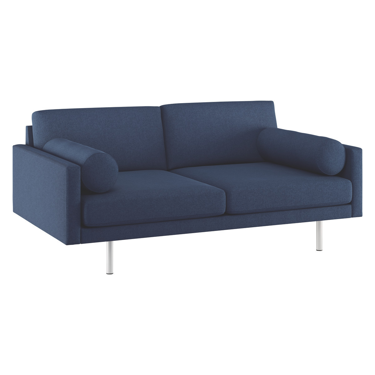 Spencer Blue Wool 3 Seater Sofa, Metal Legs, Blue – image 4