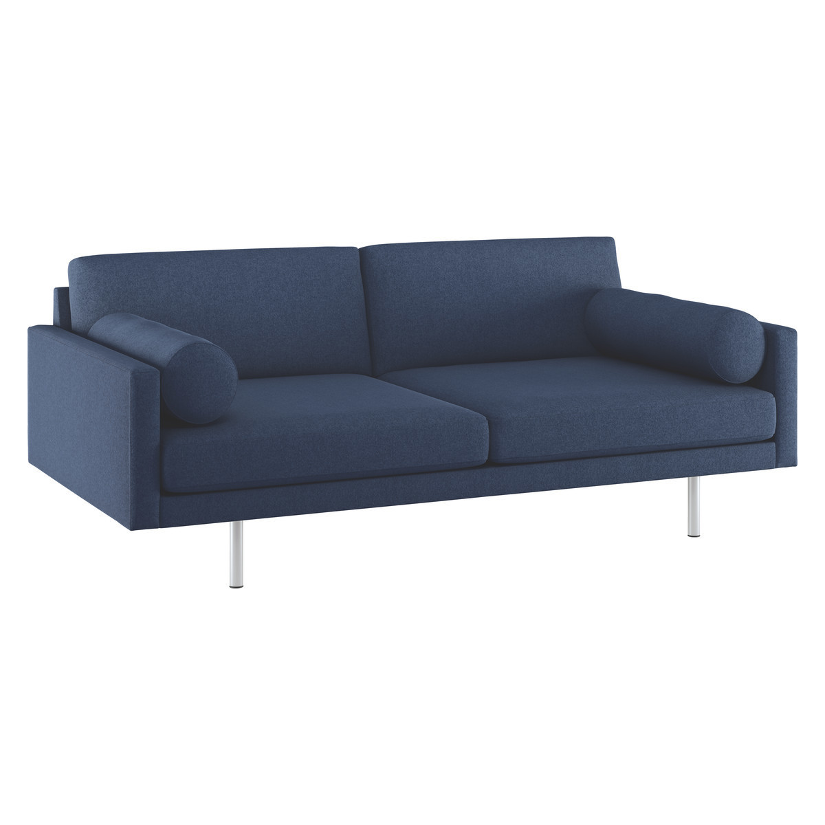 Spencer Blue Wool 3 Seater Sofa, Metal Legs, Blue – image 5