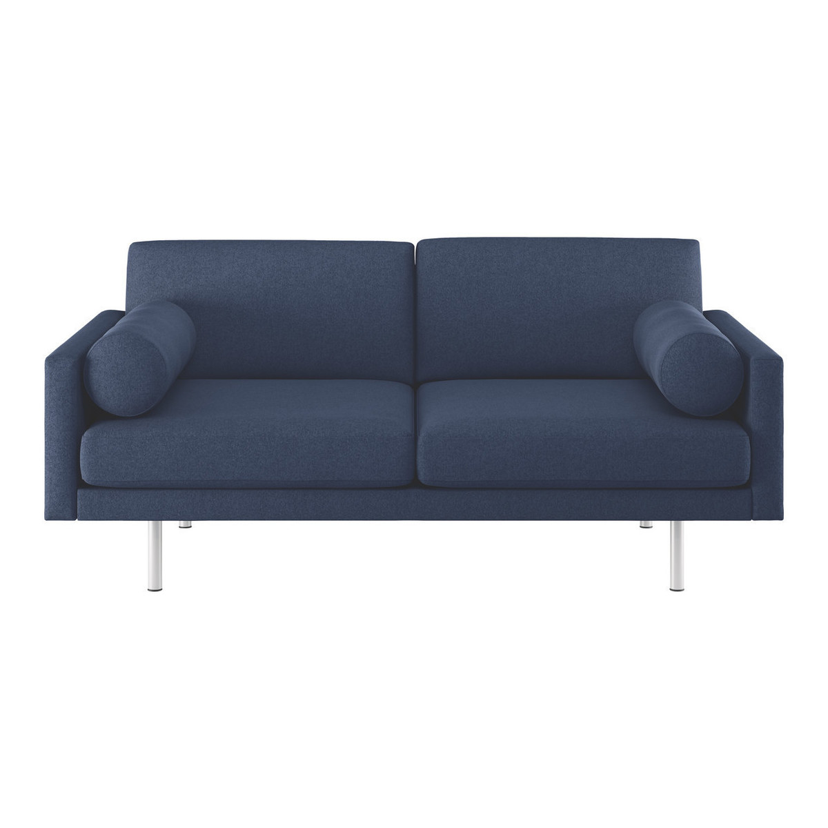 Spencer Blue Wool 3 Seater Sofa, Metal Legs, Blue – image 1