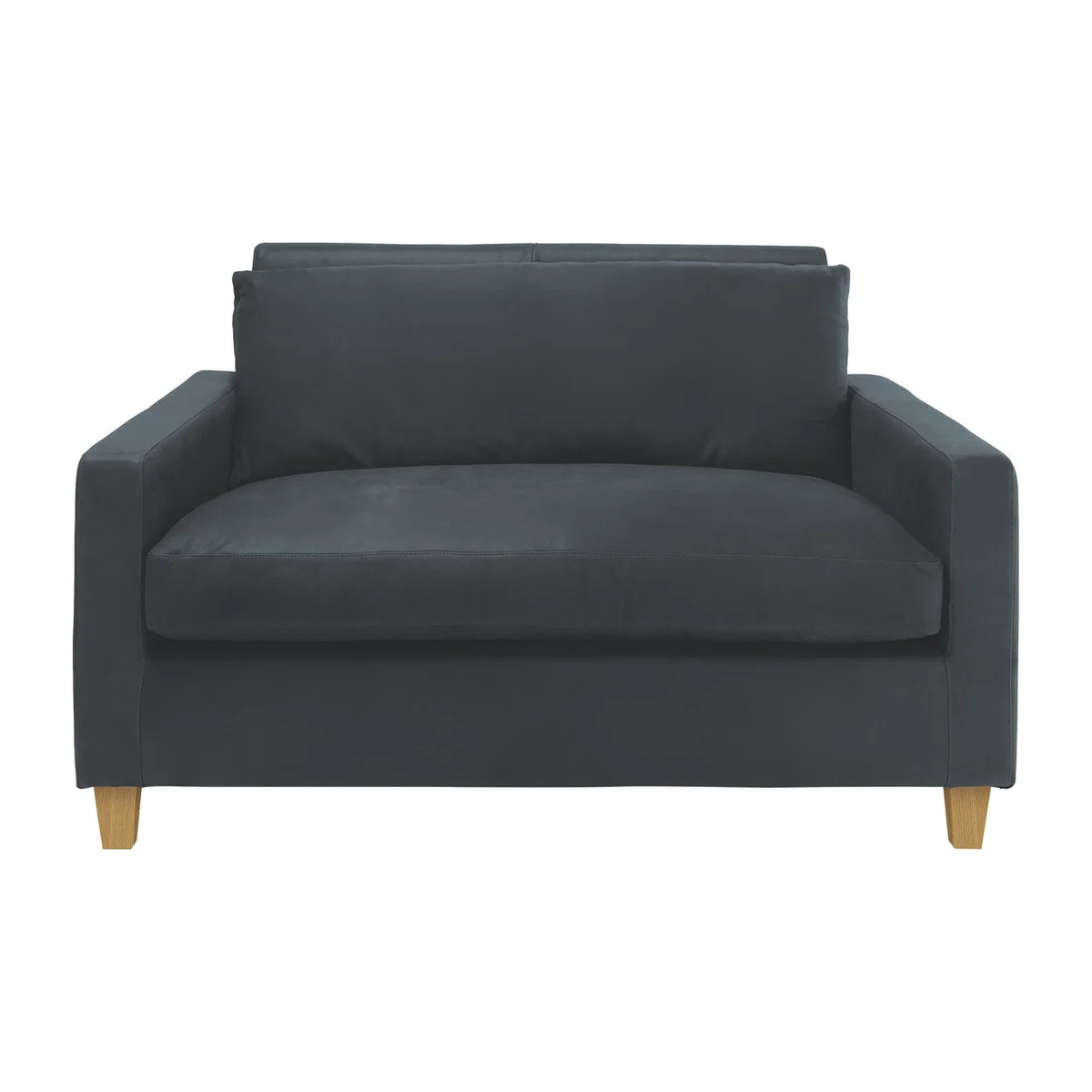 Chester Dark Grey Luxury Leather Compact Sofa, Grey – image 1