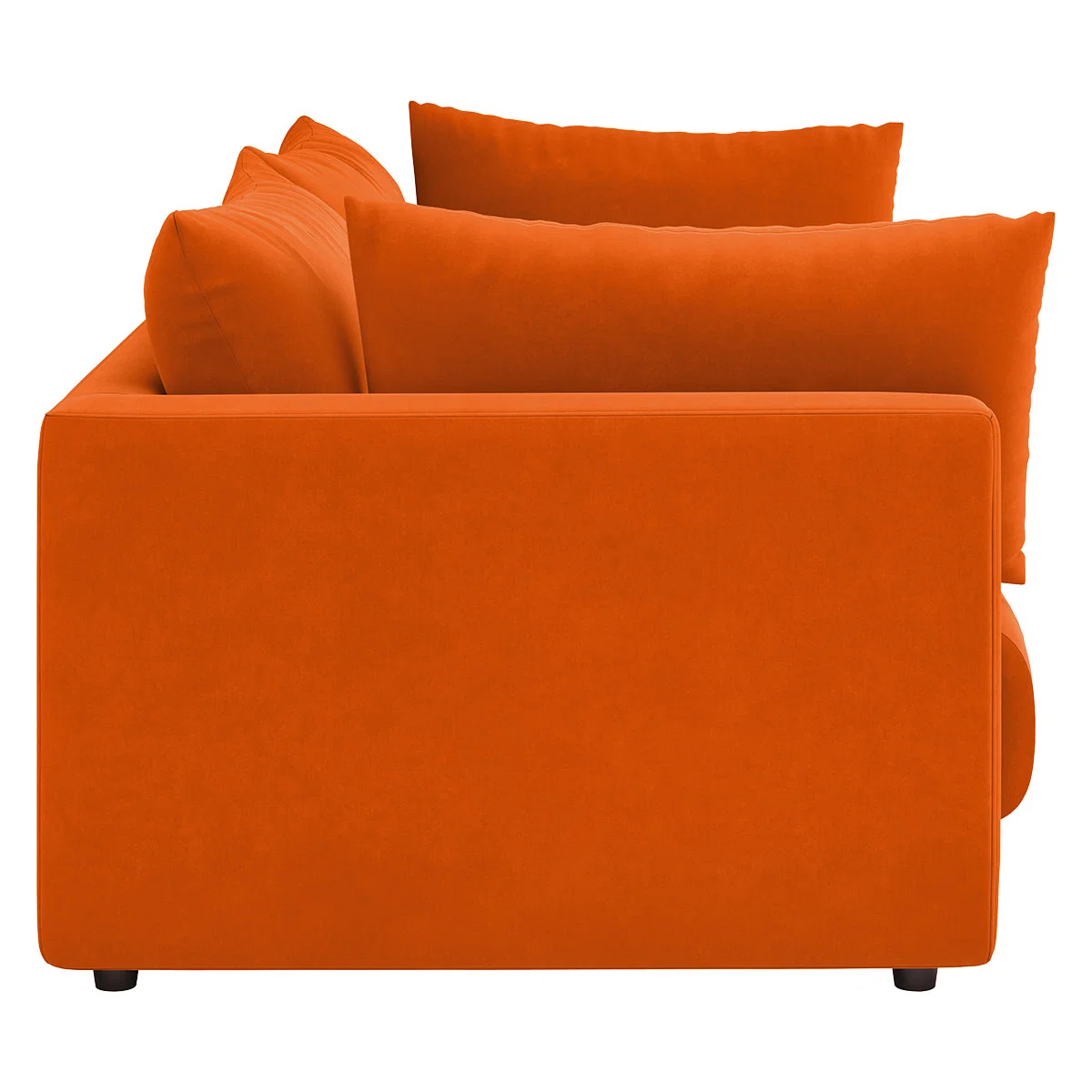 Clemence Orange Velvet 3 Seat Sofa, Orange – image 3